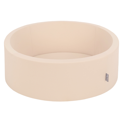 KiddyMoon Baby Foam Ball Pit with Balls ∅ 7cm / 2.75in, beige: pastel beige/pastel yellow/white/mint/powder pink, 90x30cm/300 balls