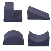 KiddyMoon Foam Playground for Kids Obstacle Course for Children Montessori Toy for Babies Soft Construction Blocks Element, Halfshaft/Ramp/Wedge/Steps, Certified Made in The EU, darkblue, Multi-Size