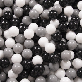 KiddyMoon Soft Plastic Play Balls ∅ 7cm/2.75in Multi-colour Made in EU, white/black/grey, 700 Balls/7cm-2.75in
