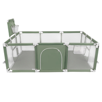 Baby Playpen Big Size Playground with Plastic Balls for Kids, green, No Balls
