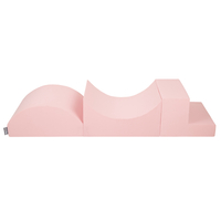 KiddyMoon Foam Playground for Kids Obstacle Course for Children Montessori Toy for Babies Soft Construction Blocks Element, Halfshaft/Ramp/Step, Certified Made in The EU, pink:-, Multi-Size
