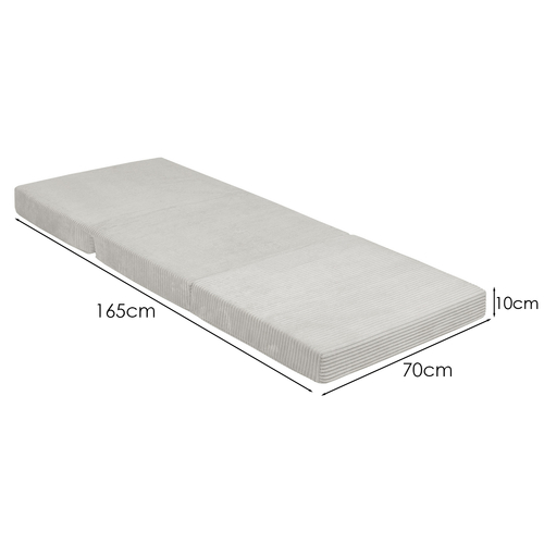 KiddyMoon Multifunctional Foam Mattress Foldable Bed Armchair Kids Children Sofa Folding Toddler Couch Chair for Playroom Bedroom Living Room, light grey, 165x70x10 cm