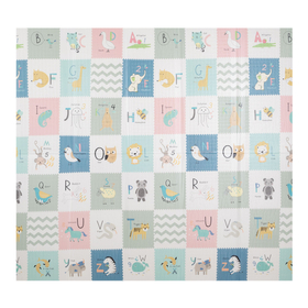 KiddyMoon Baby Play Mat Double-Sided Foam Mat For Kids Crawling Mat For Children Encourages Imagination Colourful Patterns Play Area Foldable Ideal for Indoors and Outdoors, Gray-Baloons, 180x200x1cm