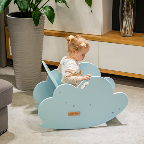 KiddyMoon Wooden Rocker Arch for Kids Rocking Chair Animal Montessori Seesaw for Children Activity Toy for Babies Climbing Play Arch, Cloud Model AR-002, , Cloud