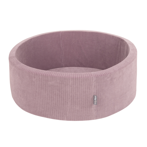 KiddyMoon Foam Ball Pit For Kids Round 90x30cm Baby Soft & Safe Toy, purple: pastel blue/perle/powder pink/white, 90x30cm/200 balls