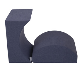 KiddyMoon Foam Playground for Kids Obstacle Course for Children Montessori Toy for Babies Soft Construction Blocks Element, Ramp/Halfshaft, Certified Made in The EU, darkblue:-, Multi-Size