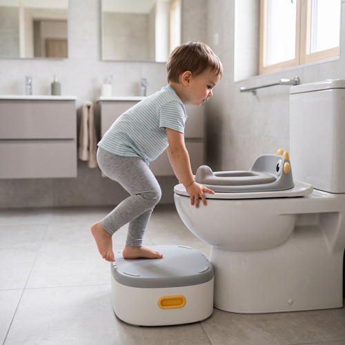 KiddyMoon Potty Training Chair for Toddlers 3-in-1 Seat and Step Stool, Grey, UNI