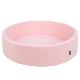 KiddyMoon Soft Ball Pit Round  ∅ 7Cm / 2.75In For Kids, Foam Ball Pool Baby Playballs Children, Made In The EU, pink:pastel beige/light pink/pearl, 120x30cm/600 balls