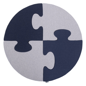 KiddyMoon soft foam puzzle set for children 4pcs, Light Grey/Dark Blue