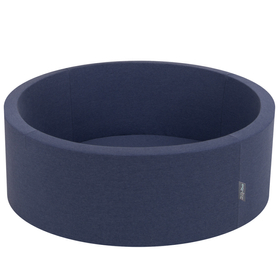 KiddyMoon Baby Foam Ball Pit with Balls ∅ 7cm / 2.75in Made in EU, dark blue:white/grey/babyblue/powder pink, 90x30cm/200 balls