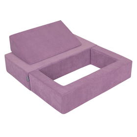 KiddyMoon Children's Foam Sofa with Wedge and Play Balls Set for Play Soft Perfect for Kids Room Lightweight Learning Relaxation Removable Covers Easy Cleaning, purple, Sofa/Wedge