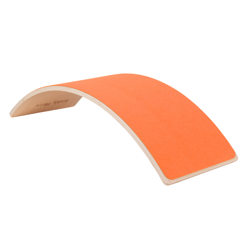 KiddyMoon Wooden Balance Board for Children Wooden Swing Board Montessori Toy for Kids Balancing Board for Babies 80x30cm, natural/orange felt, board