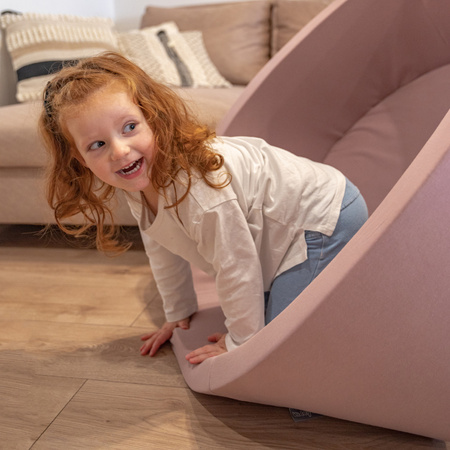 KiddyMoon Baby Foam Ball Pit with Balls ∅ 7cm / 2.75in, heather:pastel beige/light pink/pearl/dark pink, 90x30cm/300 balls