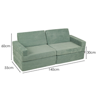 KiddyMoon Foam Sofa for Children Multifunctional Mattress Armchair Kids Foldable  Bed Folding Toddler Couch Chair for Playroom Bedroom Living Room, green, Sofa