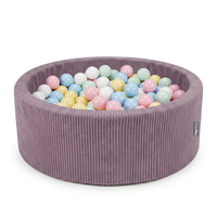 KiddyMoon Ball Pit for Baby and Toddler, Soft Play Ball Pit, 90 x 30 cm with 200 Balls, Soft Foam Ball Pool, Ribbed Washable Cover, Purple: Past Blue/Past Yellow/White/Mint/Lig Pink, 90 x 30 cm / 200 Balls