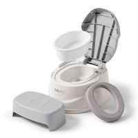 KiddyMoon Potty Training Chair for Toddlers with Step Stool and Lockable Lid, Grey, UNI