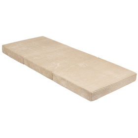 KiddyMoon Multifunctional Foam Mattress Foldable Bed Armchair Kids Children Sofa Folding Toddler Couch Chair for Playroom Bedroom Living Room, beige, 165x70x10 cm