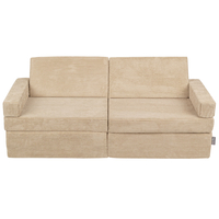 KiddyMoon Foam Sofa for Children Multifunctional Mattress Armchair Kids Foldable  Bed Folding Toddler Couch Chair for Playroom Bedroom Living Room, beige, 140x55x30 cm