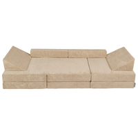 KiddyMoon Foam Sofa for Children Multifunctional Mattress Armchair Kids Foldable Bed Folding Toddler Couch Chair for Playroom Bedroom Living Room, beige, Sofa