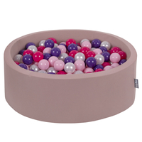 KiddyMoon Foam Ball Pit with Balls for Babies and Toddlers, Soft Sensory Play, Durable Removable Cover, Safe, heather:light pink/pearl/purple/dark pink, 90 x 30 cm / 300 Balls