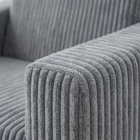 Foam armchair for kids convertible into bed, handle and side pockets, corduroy cover, dark grey, UNI