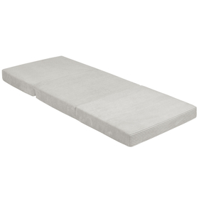 KiddyMoon Multifunctional Foam Mattress Foldable Bed Armchair Kids Children Sofa Folding Toddler Couch Chair for Playroom Bedroom Living Room, light grey, 165x70x10 cm