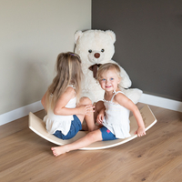 KiddyMoon Wooden Balance Board for Children Wooden Swing Board Montessori Toy for Kids Balancing Board for Babies 80x30cm, white, board