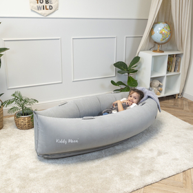 KiddyMoon Inflatable Sensory Peapod Chair For Kids With Handles And Pump, Grey, L