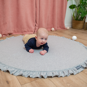 KiddyMoon Foam Play Mat for Children Montessori Soft Children's Floor Playground Toddlers and Babies Crawling Mat Soft Toy Carpet Kids Nursery and Playroom, Made in EU, light grey, L