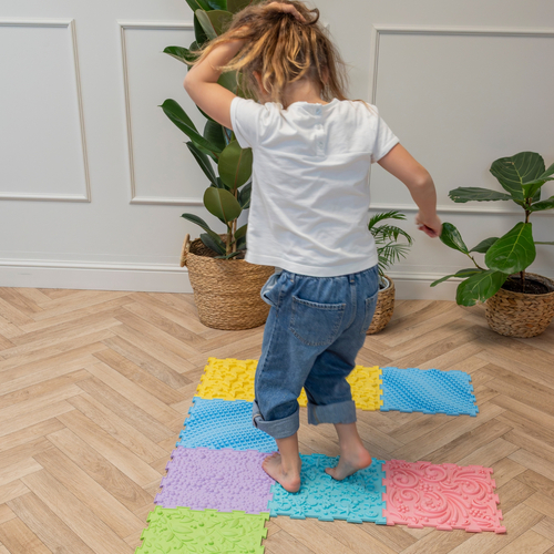 KiddyMoon Sensory Puzzle Mat for Kids Orthopedic Game Tiles, Multi, 6 Pieces