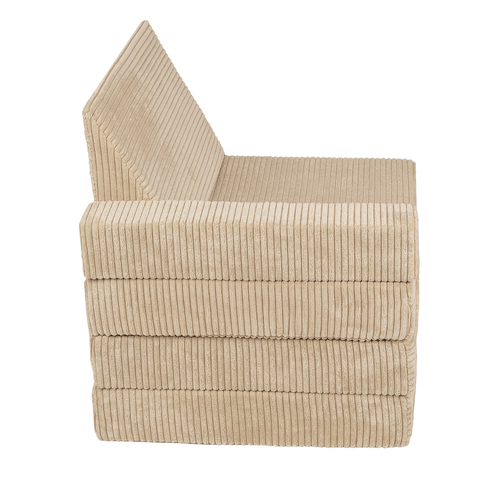 KiddyMoon Armchair Kids Foldable Children Multifunctional Foam Mattress Sofa Bed Folding Toddler Couch Chair for Playroom Bedroom Living Room, beige, Armchair