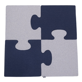 KiddyMoon soft foam puzzle set for children 4pcs, Light Grey/Dark Blue