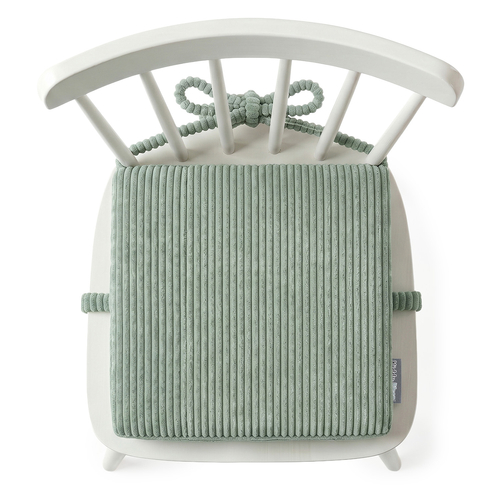 KiddyMoon Kids Booster Seat Cushion For Chair, 10 Cm Foam Padded Seat With Removable Washable Cover And Ties, green, 33x33x10