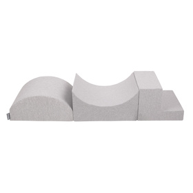 KiddyMoon Foam Playground for Kids Obstacle Course for Children Montessori Toy for Babies Soft Construction Blocks Element, Halfshaft/Ramp/Step, Certified Made in The EU, lightgrey:-, Multi-Size