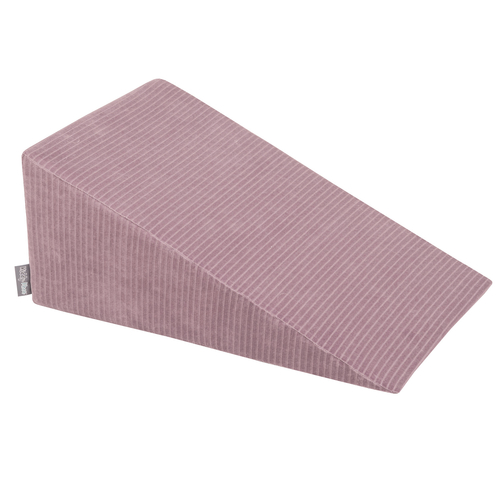 KiddyMoon Foam Playground For Kids Soft Textured Safe Blocks, purple: pastel blue/perle/powder pink/white, Ballpit (200 Balls) + Wedge