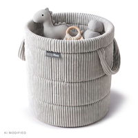 KiddyMoon KM-BIN Toys basket, Light Grey