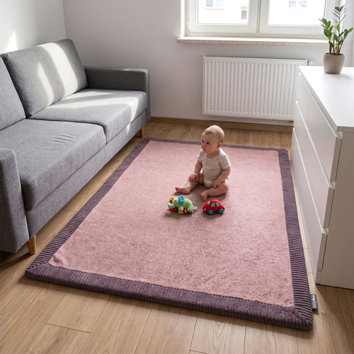 KiddyMoon Baby Play Mat for Kids, Soft and Non-Slip, Pink