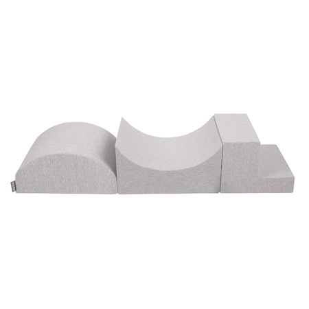 KiddyMoon Foam Playground for Kids Obstacle Course for Children Montessori Toy for Babies Soft Construction Blocks Element, Halfshaft/Ramp/Step, Certified Made in The EU, lightgrey:-, Multi-Size