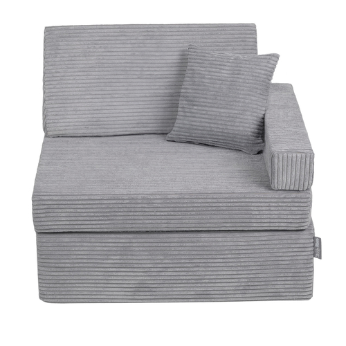 KiddyMoon Armchair Kids Foldable Children Multifunctional Foam Mattress Sofa Bed Folding Toddler Couch Chair for Playroom Bedroom Living Room, dark grey, Armchair with Pillow