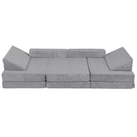 KiddyMoon Foam Sofa for Children Multifunctional Mattress Armchair Kids Foldable  Bed Folding Toddler Couch Chair for Playroom Bedroom Living Room, dark grey, 140x55x30 cm