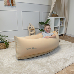KiddyMoon Inflatable Sensory Peapod Chair For Kids With Handles And Pump, Beige, M