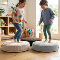 KiddyMoon 3-Piece Foam Elements for Kids Children's Room Accessory, light grey-beige-brown, Mx3