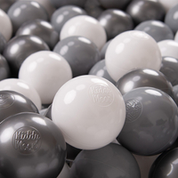 KiddyMoon Soft Plastic Play Balls ∅ 7cm/2.75in Multi-colour Made in EU, white/grey/silver, 700 Balls/7cm-2.75in