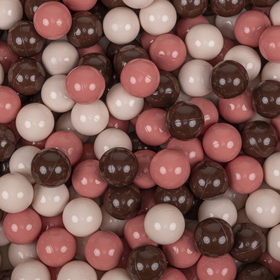 KiddyMoon Soft Plastic Play Balls ∅ 7cm/2.75in Multi-colour Made in EU, pastel beige/salmon pink/brown, 200 Balls/7cm-2.75in