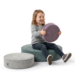 KiddyMoon 3-Piece Foam Elements for Kids Children's Room Accessory, fioletowy-jasnoszary-zielony
