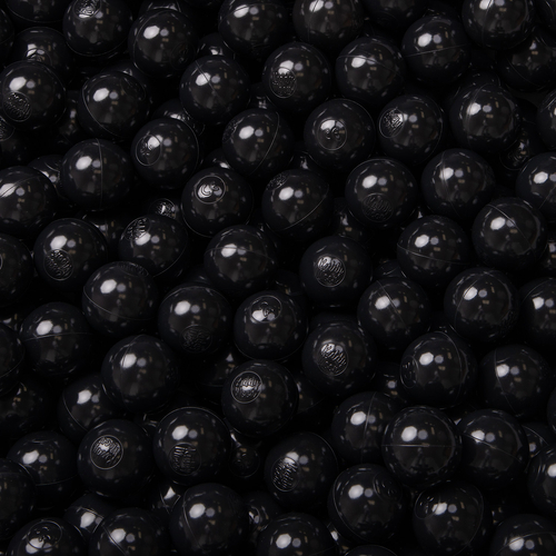 KiddyMoon Soft Plastic Play Balls ∅ 6cm / 2.36 Multi Colour Made in EU, black, 300 Balls/6cm-2.36in