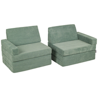 KiddyMoon Foam Sofa for Children Multifunctional Mattress Armchair Kids Foldable  Bed Folding Toddler Couch Chair for Playroom Bedroom Living Room, green, Sofa
