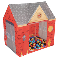 Playhouse For Kids Fire Station Durable And Easy To Assemble Encourages Imaginative Play With Spacious Interior Safe Materials For Indoor And Outdoor Adventures, red-gray: black/white/blue/red/yellow/turquoise, 300 Balls