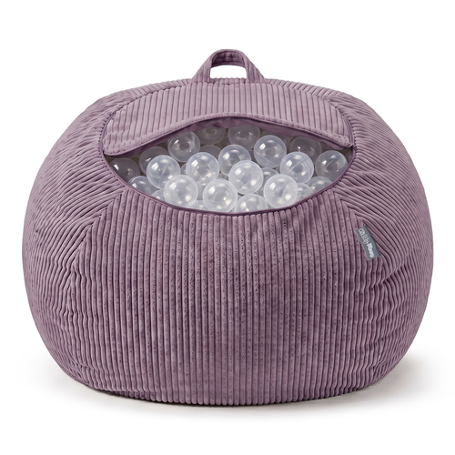 KiddyMoon Bean Bag for Children 2-in-1 Storage for Toys 80x80x50cm, fioletowy