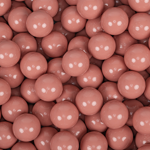 KiddyMoon Soft Plastic Play Balls ∅ 7cm/2.75in Mono-colour certified Made in EU, salmon pink, 700 Balls/7cm-2.75in